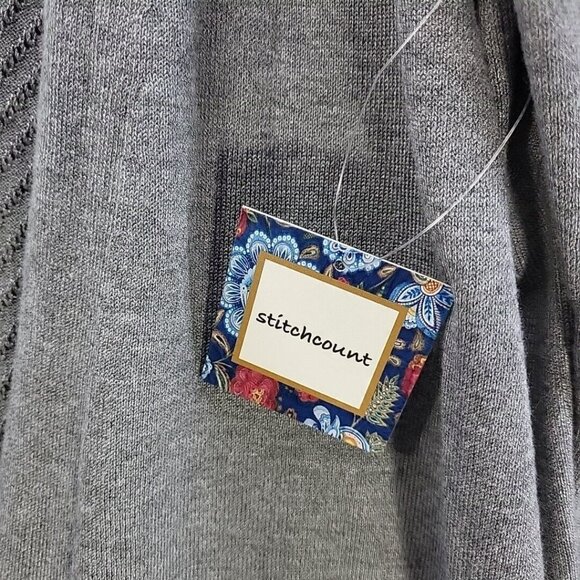 Stitchcount Sweater Womens Plus Sz 2X Gray Cardigan with Pockets New with Tags - Picture 3 of 11